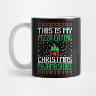 This is My Pizza Eating Xmas Pajama Shirt Funny Pizza Lovers Christmas Gift 2023 Mug